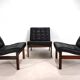 France & Son Set of 3 Modular Leather Armchairs by O. Gjerløv-Knudsen/T. Li