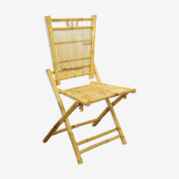 Vintage folding chair in bamboo