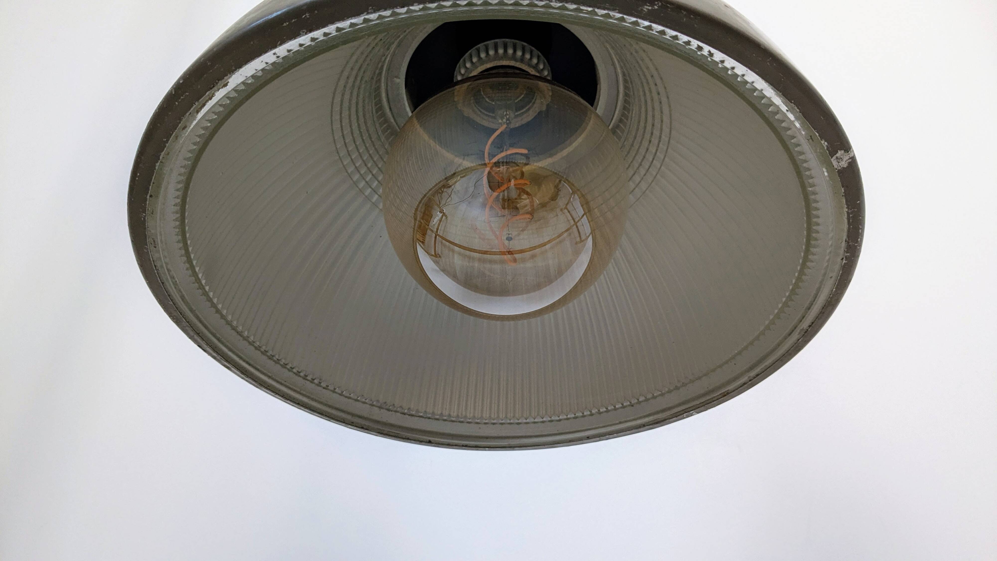 Holophane vintage industrial pendant light