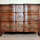 Louis XIV period Arbalette chest of drawers in solid walnut circa 1700