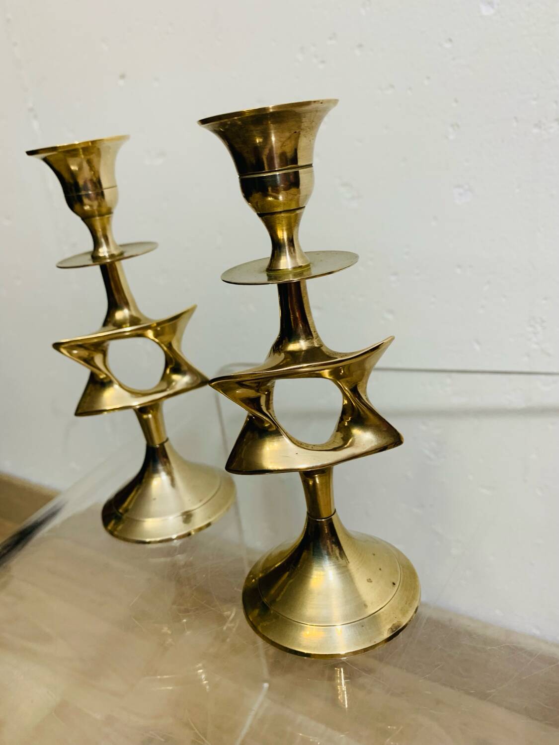Pair of designer candlesticks