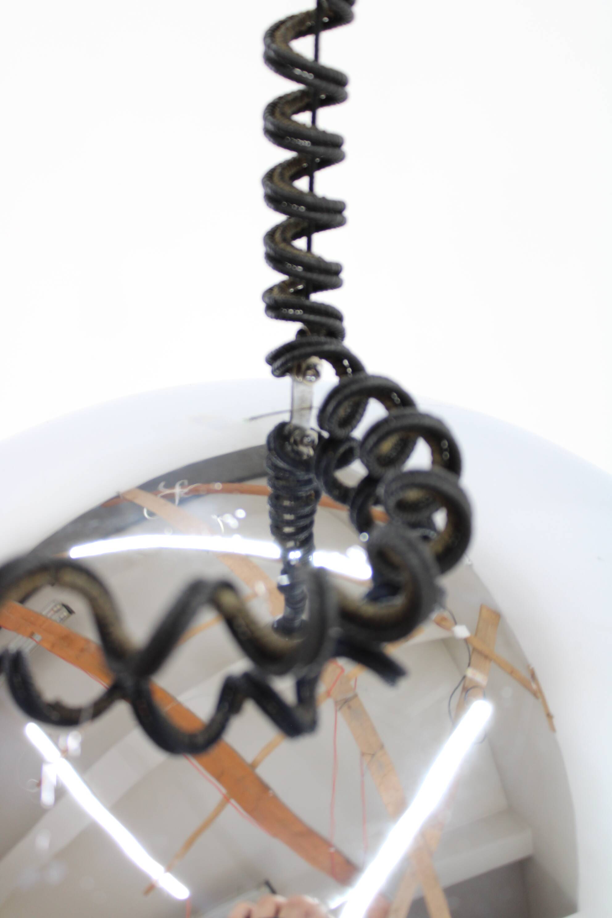1970s Rare Italian Chrome Plated Adjustable Pendant Light