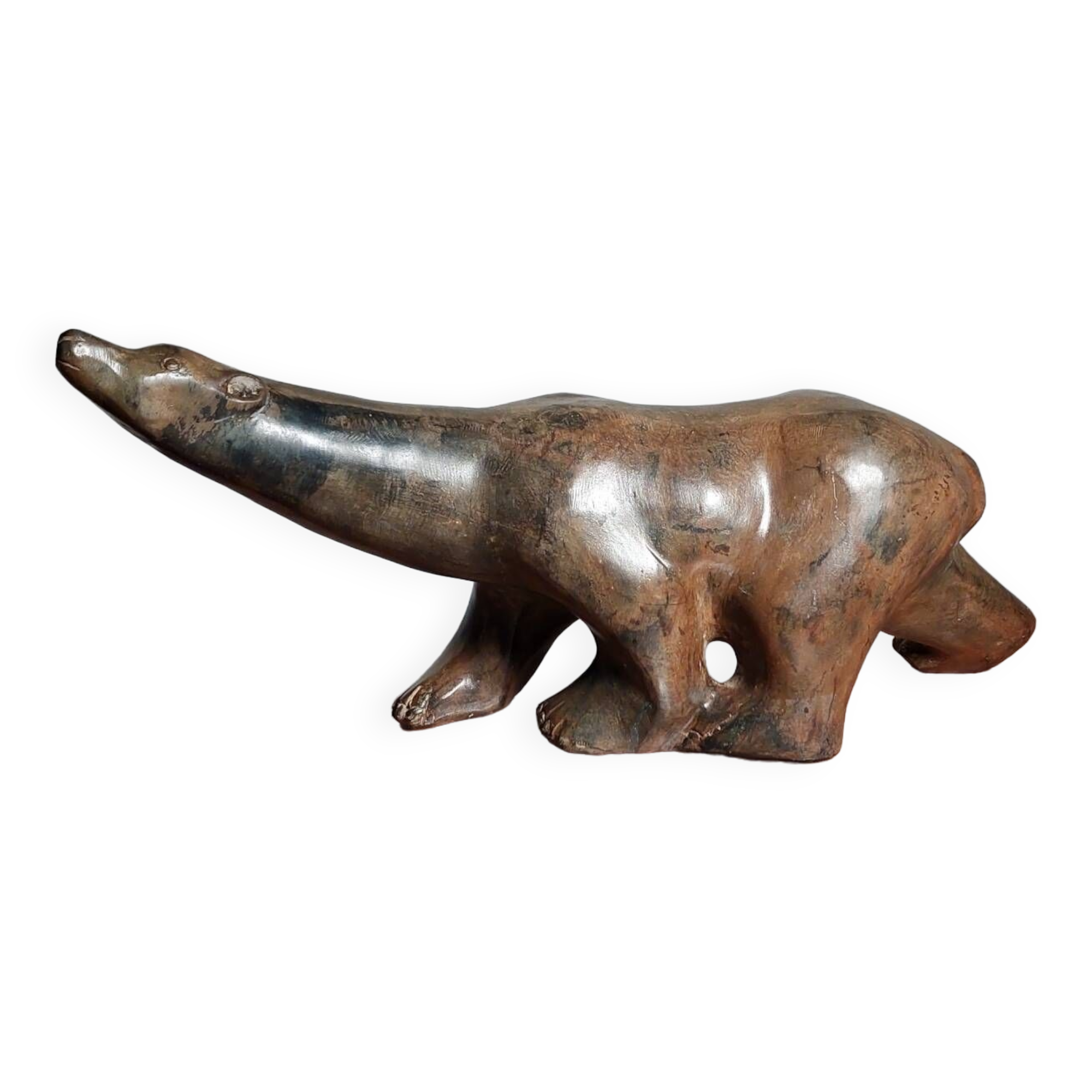 Polar bear, bronze pierre chenet.