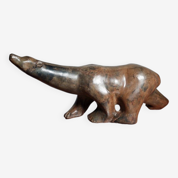 Polar bear, bronze pierre chenet.