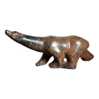 Ours polaire bronze pierre chenet.