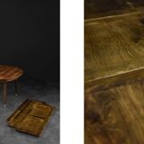 Vintage round folding dining table in rosewood by Agner Christoffersen, Denmark.