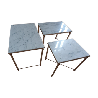 Tables in gilded brass and marble