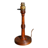 Art-deco lamp foot in solid wood turned 40s