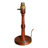 Art-deco lamp foot in solid wood turned 40s