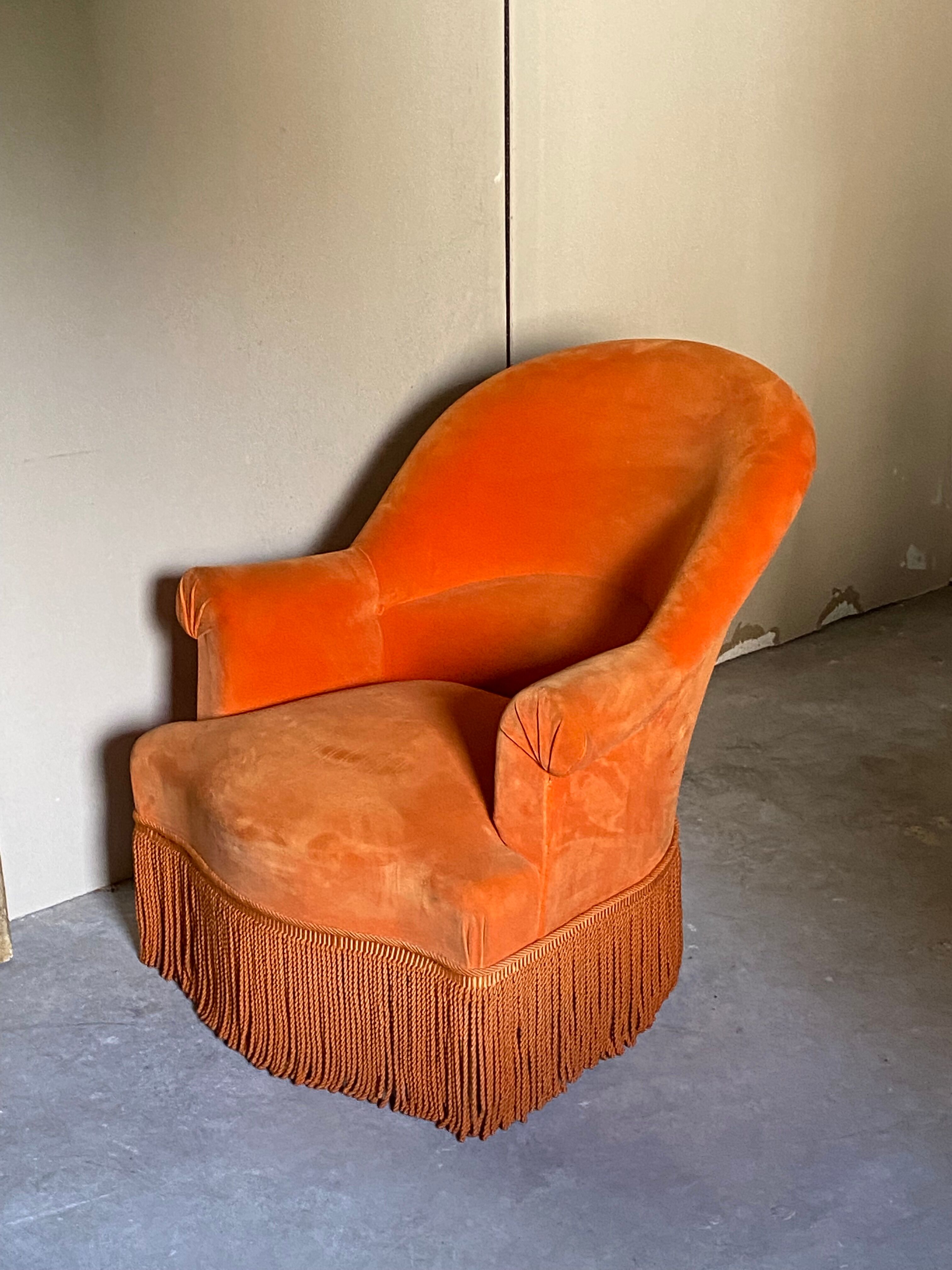 Fauteuil crapaud orange
