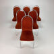 Set of 6 Belgium Tubular Frame and Velvet Dining Chairs, 1970s