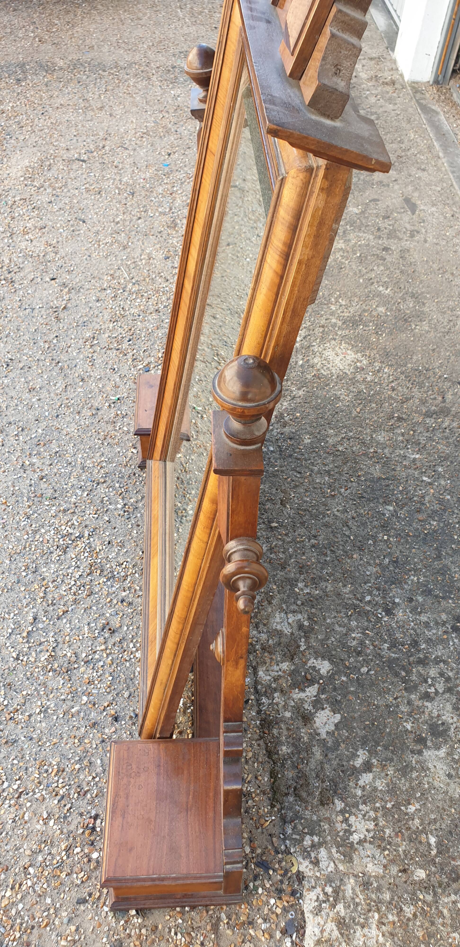 Neo classical baroque psyche mirror solid walnut