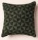Handwoven Indian Kantha cushion cover in green and black.