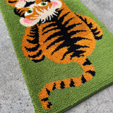 Scandinavian tiger Rya rug, wool, 1970s.