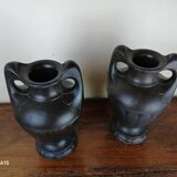Pair of signed ceramic vases from the art nouveau period circa 1900