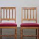 Vintage 1940s/50s Solid Oak Danish Farmhouse Chairs, Baroque style set of 4