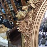 Miroir medaillon dore du xix ème siecle