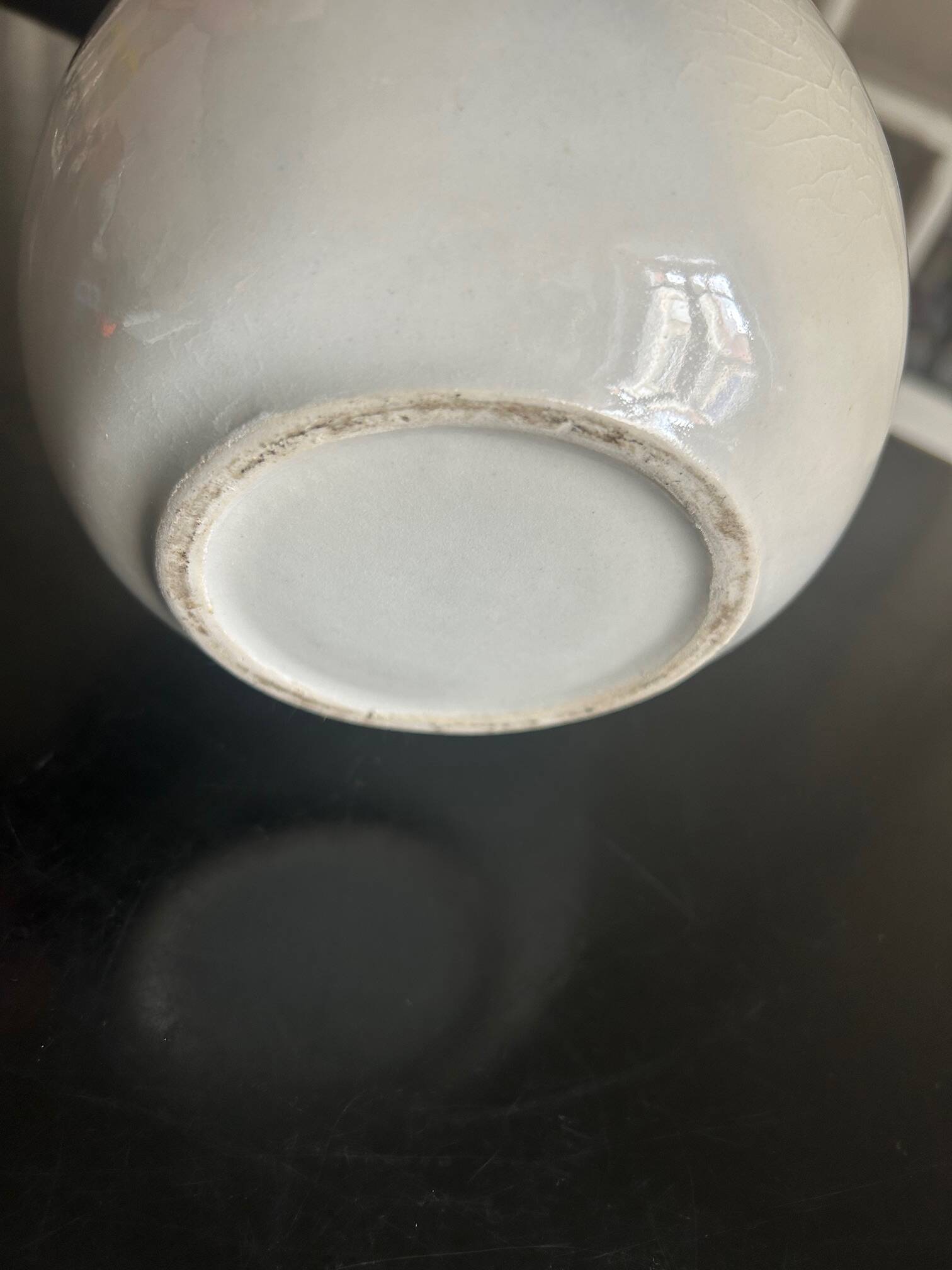 large blue ceramic pitcher