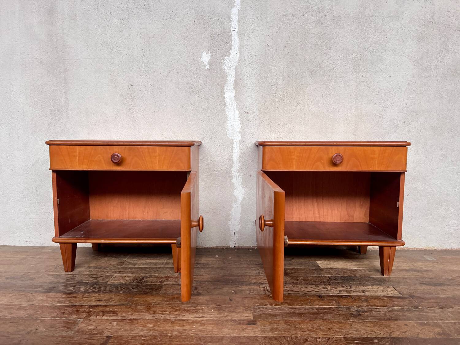 Deux table de nuit chevet bout de canapé vintage