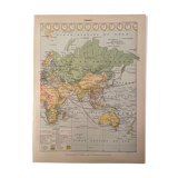 Lithography on Earth from 1897 - major communication routes, population density and religions