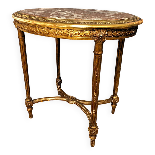 Guéridon doré d'époque Napoléon III