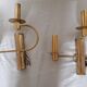 Pair of double brass wall lamps