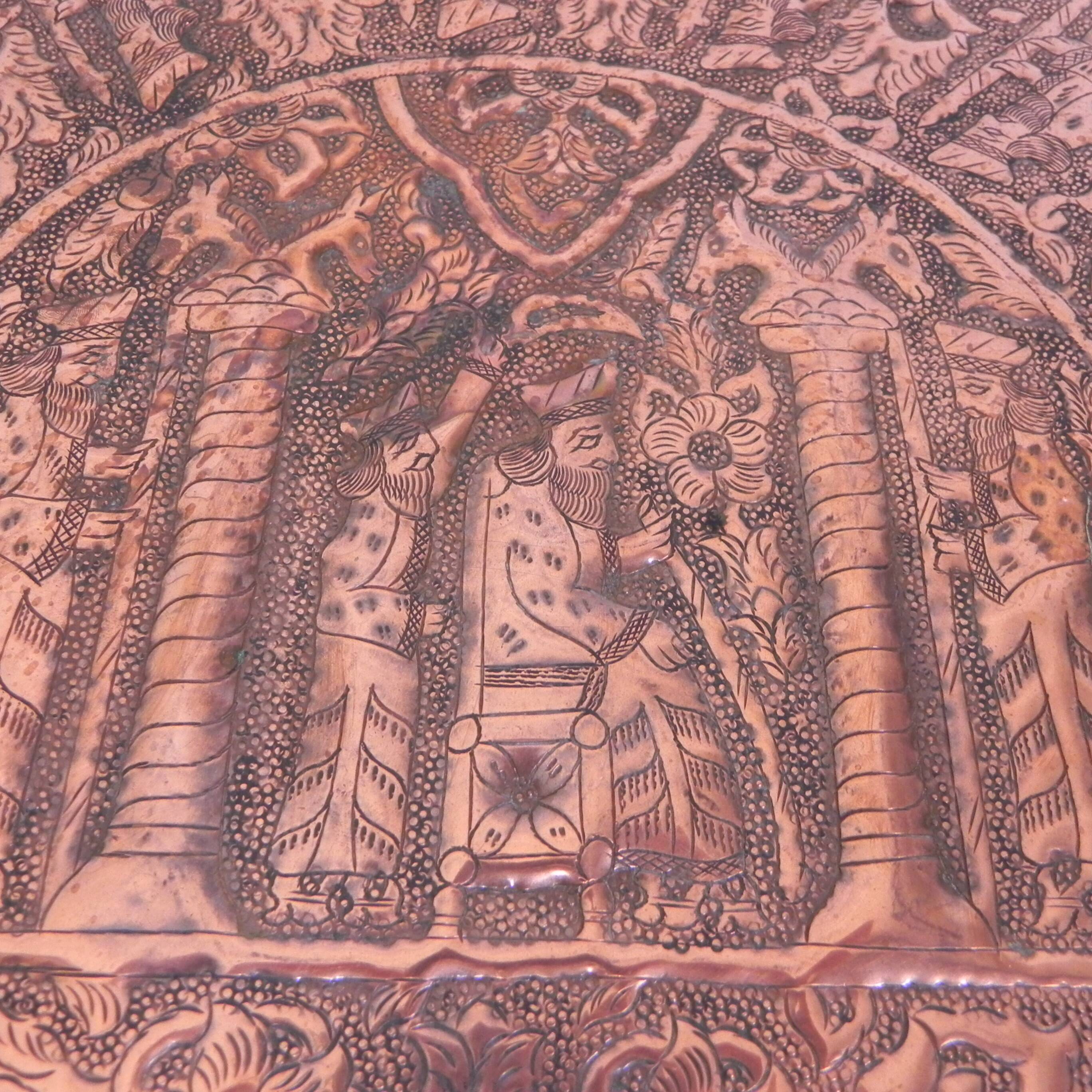 Copper tray, diameter 63.5 cm