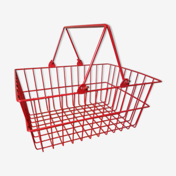 Vintage red metal basket