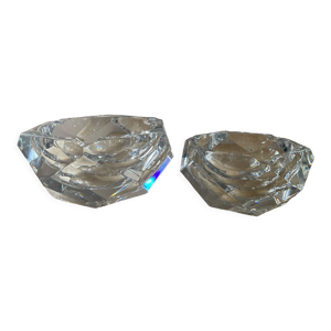 Duo de vide poche vintage en cristal
