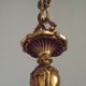 Vintage French traditional style bronze chandelier with 5 lights featuring acanthus leaf details.