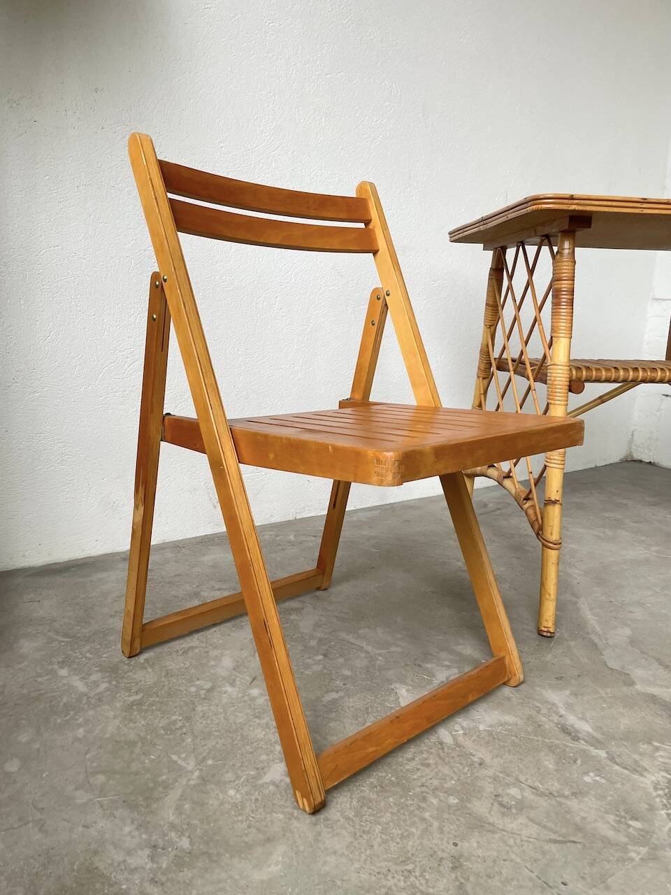 Bureau rotin Louis Sognot et sa chaise