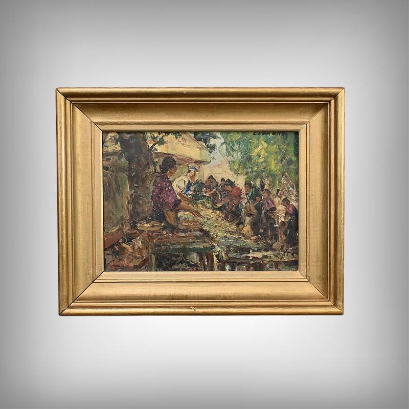 Painting “The Market” by Laurens – Early 20th century