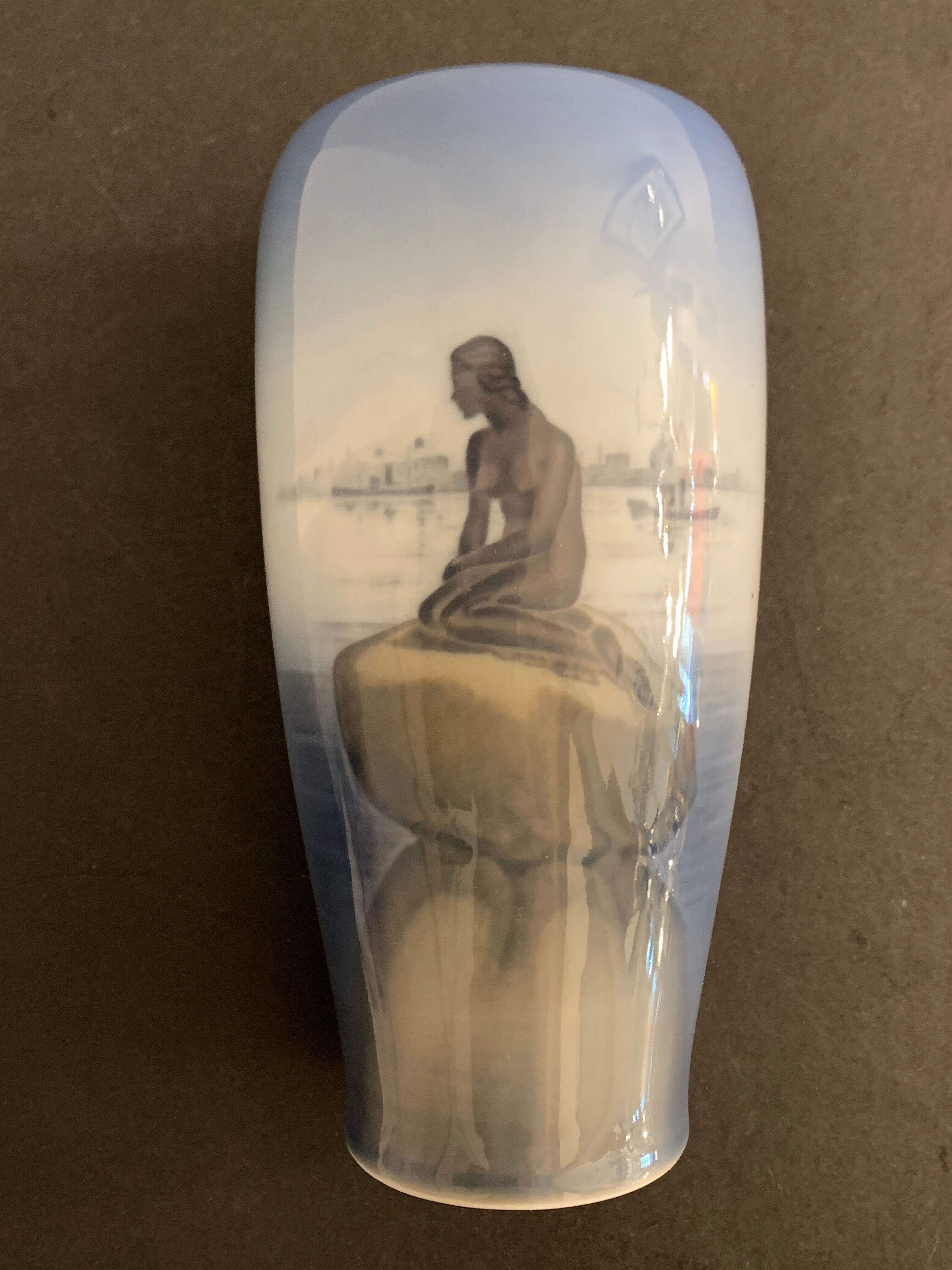 Vase danois en porcelaine, la petite sirène de Royal Copenhagen Langelinie, 1970