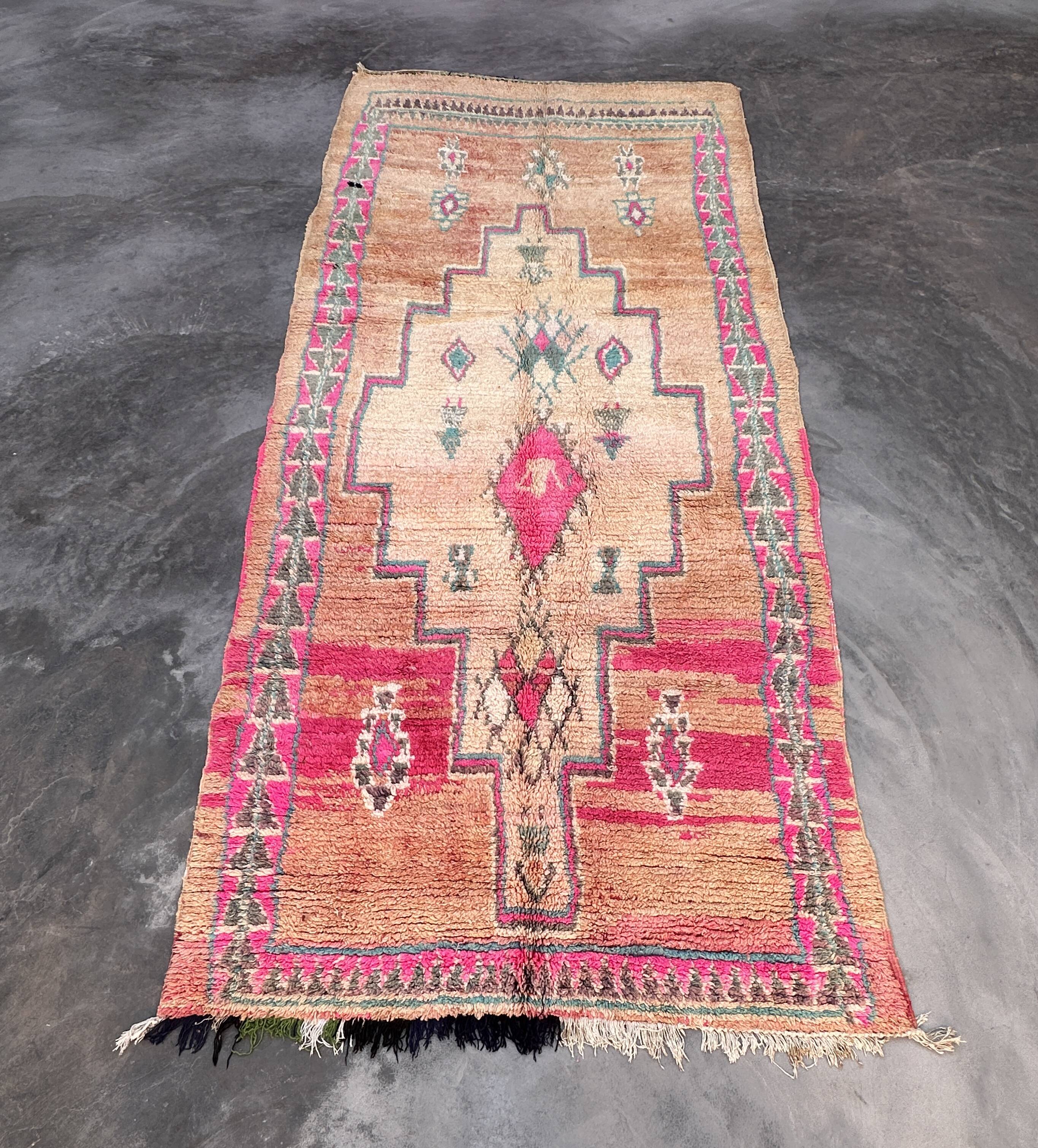 Tapis Marocain  Boujad coloré - 369 x 176 cm