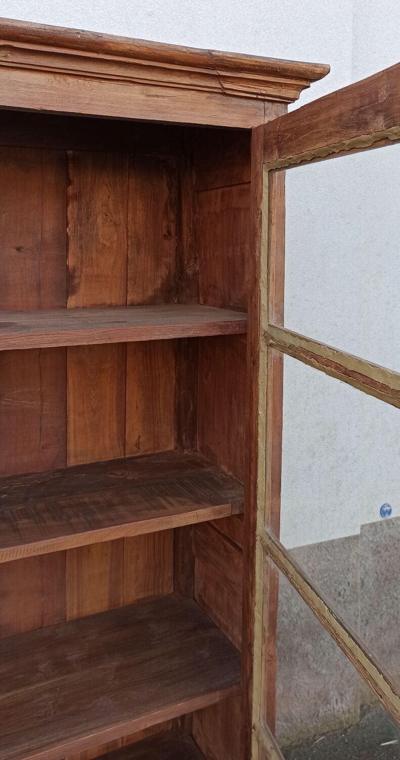 Old wooden glass cabinet