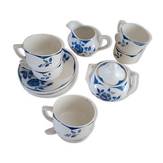 6 Digoin cups and saucers, sugar bowl and milk jug