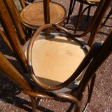 Lot of 8 Art Deco bistro chairs seated screen-printed