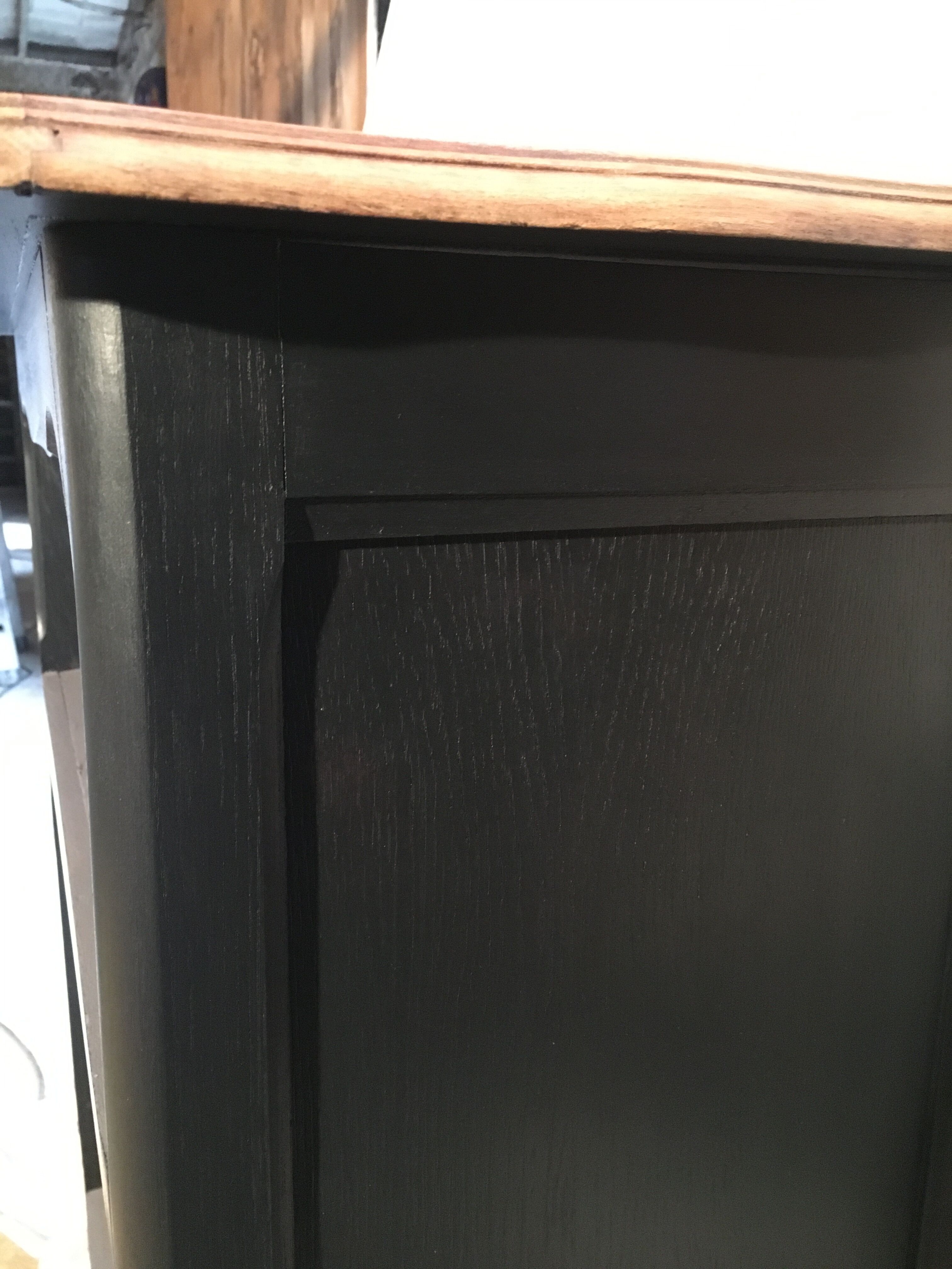 Oak, black and gray bookcase