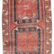 Tapis persan vintage rouge et noir 3x9, 103x287 cm