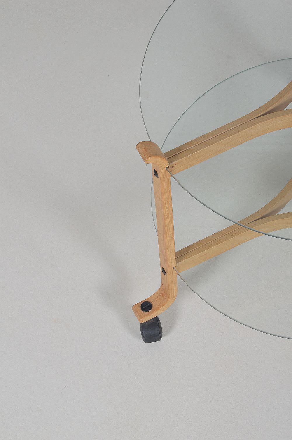 Danish trolley in beech with glass, 1970s