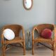 Pair of rattan armchairs from the 60s