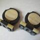 Old pair of cassolette bookends in Art Deco marble office living room vintage retro