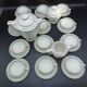 Tea set stars and mint green in semi-porcelain