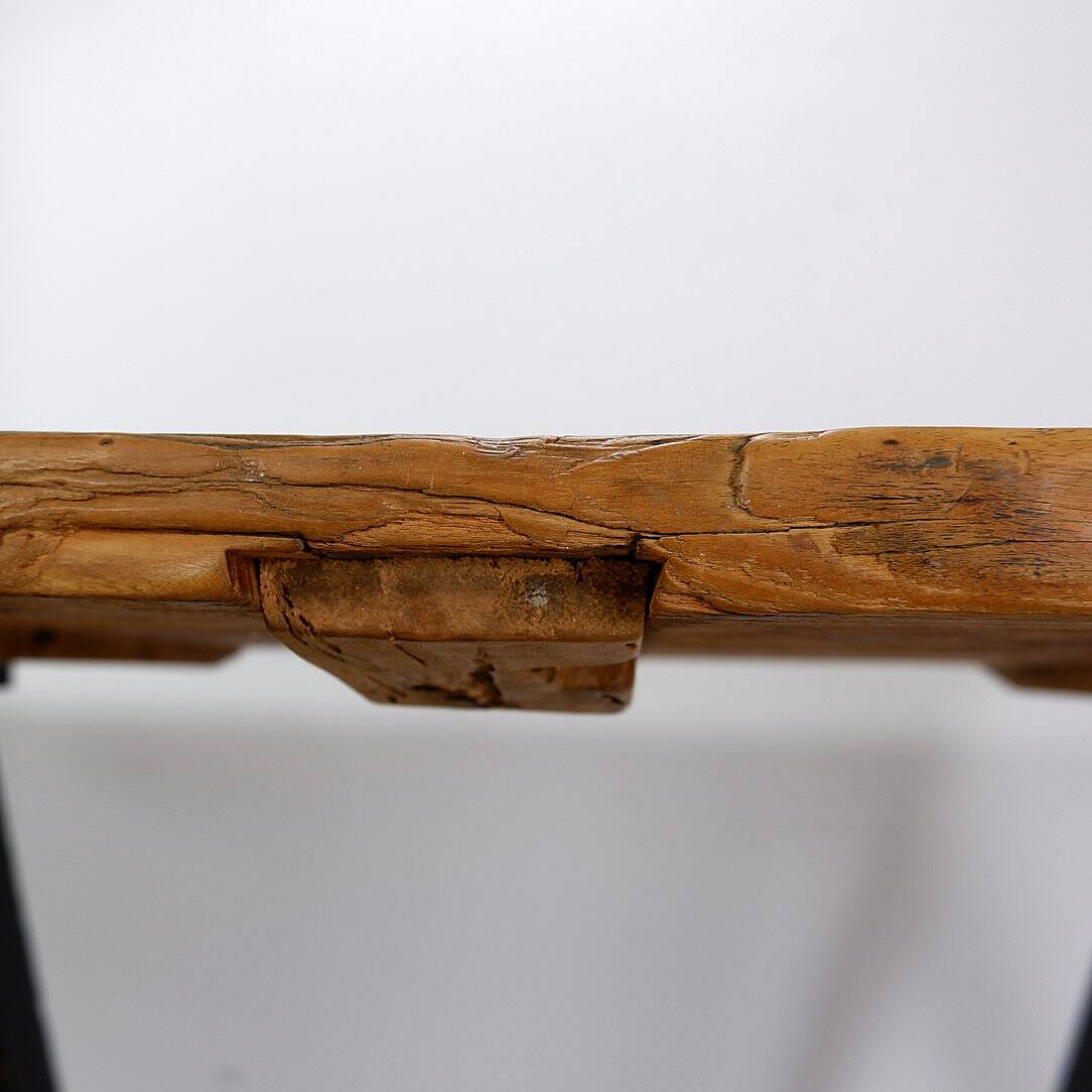 Large dining table wooden doors top mounted on black handles