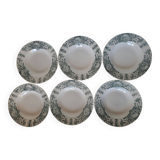 6 deep plates in Saint Amand earthenware, Persian model