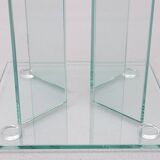 Pair of full Glass side tables or Sofa tables 1980s
