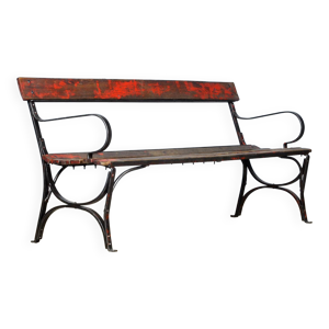 Banc de parc en fer riveté - 1920