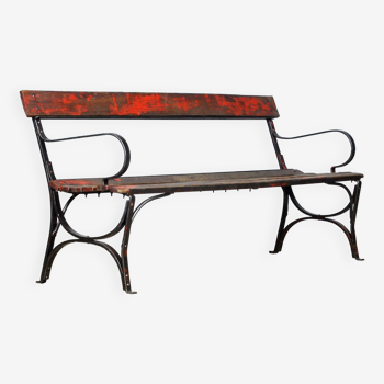 Riveted iron park bench 1920s