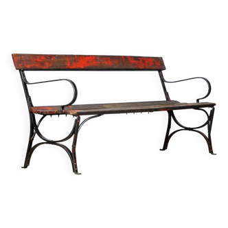 Riveted iron park bench 1920s
