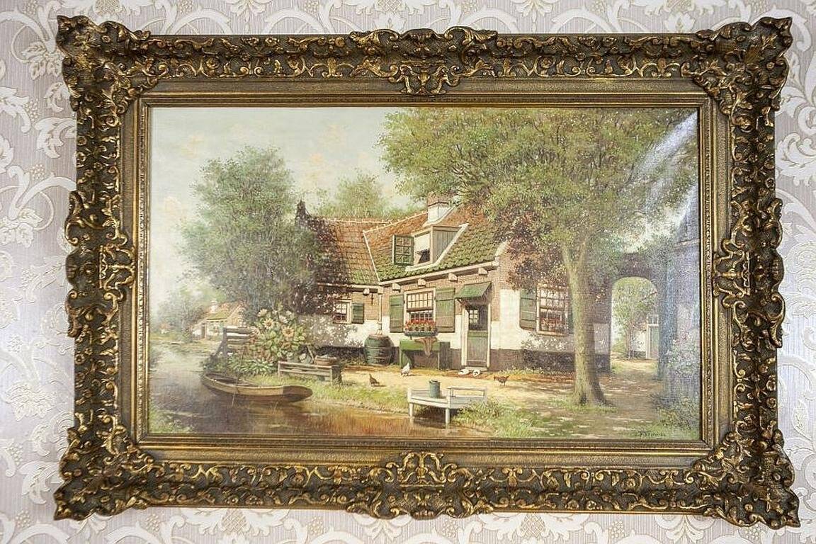 H. Veeninga, Landscape, Early 20th Century, Oil Painting on Canvas